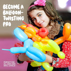 Balloon Animal Twisting Kit with Pump for Kids - Boy & Girl Christmas Gift - Birthday Gifts for Girls and Boys - Arts and Crafts for Kid Ages 8-12 - 6 7 8 9 10 11 12 Year Old - Animals Balloons