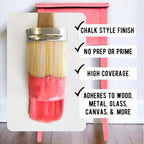 Daydream Apothecary Premium Chalk Style Paint for Furniture, Home Décor, Wood, DIY Interior Projects, Quick Dry, No Prep or Prime Needed, Matte Coral - 8oz
