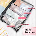 Umriox Zipper Pouch, 16.9x12.4 in (12 Colors, 12 Packs), Extra Large Mesh Bags, Waterproof Zipper Pouches for Office Supplies, Puzzles, Board Game Storage & Cross Stitch Projects