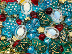 2.1 oz of Czech Glass Beads - Christmas Winter Mix 2025 - Big Star, Teardrop, and Cube Beads for DIY Bracelet Decoration