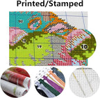 Dimensean Stamped Cross Stitch Kits Full Range of Embroidery Patterns Starter Kits for Beginners Adult or Kids DIY Cross Stitches Needlepoint Kits 11CT-Colorful Peacock 18x18 inch