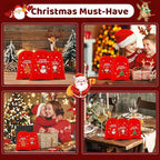 Tapleap Velvet Coth Christmas Bags with Drawstring, 50Pcs 5x7 for Wrapping Christmas Party Favors or Gifts for Friends, Small Bussiness, Children, Coworkers