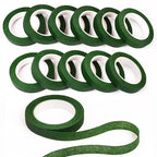 NESCCI Flower Tape,Floral Tape for Bouquets,12 Rolls of 1/2 "Wide Dark Green Flower Tape,Used for Wrapping Bouquet Stems and Flower Crafts,Wedding Bouquet (Dark Green, Size 264 Yards)