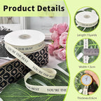 Cotton Herringbone Ribbon - Natural Twill Tape for Custom Gift Wrapping & DIY Crafts-5/8 Inch x 15 Yards - You're The Best Printed Phrase
