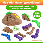 USA Toyz Dinosaur Sand Molds Beach Toys for Kids- 23pk Sandbox Toy for Toddlers, Compatible with Foam or Molding Clay, 3D Beach Sand Castle Building, Water Tables, Indoor Outdoor Sensory Toys for Kids