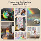 Window Privacy Film Rainbow Film Stained Glass 3D Static Cling Decorative Window Sticker for Bathroom,Front Door,Home Heat Control UV Blocking Non Adhesive,Peach Blossom 23.6 x 78.7inches