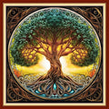Magxvouy Cross Stitch Kits Stamped Full Range of Embroidery Kits,Cross Stitch Patterns Needlework Kits for Beginners 11CT Printed Kits&Magic Tree 18x18 inch