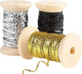 Gold&Silver Set Thin Ribbon 1/8 inch Metallic Braided Double Faced Ribbons Curling Ribbons For Balloon String Crafts Gift Wrapping Party Wedding Christmas Ornaments Decoration 7 Yard x 3 Rolls