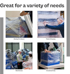 PSBM Stretch Wrap, 4 Pack, 15 Inch x 2000 Feet, 60 Gauge, Clear Plastic Cling, Cast Hand Stretch Film Rolls for Packaging Moving Packing Pallets