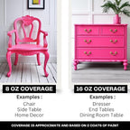 Daydream Apothecary Premium Chalk Style Paint for Furniture, Home Décor, Wood, DIY Interior Projects, Quick Dry, No Prep or Prime Needed, Matte Hot Pink - 8oz