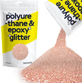 Hemway Polyurethane & Epoxy Resin Glitter 100g / 3.5oz Metallic Crystal Flake Additive for Flooring Jewelry Tumblers Glass Pigment - Microfine (1/256" 0.004" 0.1mm) - Rose Gold