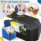 Card Deck Case for Trading Cards, Leather Magnetic Closure Commander Card Storage Box Holding 600+ Sleeved Cards Fit for YuGiOh, MTG and Sport Cards (1000 Card Deck Case)