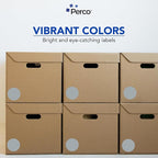 Perco Grey 3-Inch Perforated Circle Dot Sticker Labels — 10 Rolls, 5,000 Round Stickers — with Permanent Adhesive for Moving Boxes, Sale Signage, Displays, Status Messaging—Made in USA