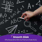 kedudes White Chalk - Chalkboard Chalk for Classrooms and Home - 24 Sticks of Dustless Chalk - Smooth Writing, Easy Cleanup - Suitable for Kids, Teachers, and Creative Spaces - 2 Boxes