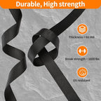 Buckles and Straps Set 1": 6 Yards of Thick Nylon Webbing, 6-Pack Heavy Duty Adjustable Quick Side Release Plastic Buckles, 12 Tri-Glide Slide Clips, Black (1-Inch Combo Set)