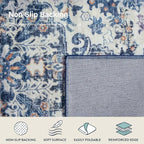 Lahome Bohemian Washable Runner Rug, 2'6" x 10' Soft Runners for Hallways Long Kitchen Carpet Runner, Non Slip Printed Stair Carpet Runners for Hall Bathroom Mudroom Hardwood Floor, Blue Purple/Multi