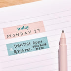 Erin Condren Colorful Washi Tape Sticker Pack | Set Reminders, Goals, and Tasks, in Style. 6 Designs, 10 Stickers Each, 60 Washi Strips Total