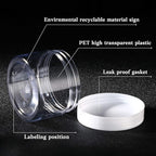 SATINIOR 36 Pieces 1 oz Plastic Jars with Lids Wide Mouth Airtight Reusable Container Acrylic Cosmetic Small Jars for Lotions Ointments Travel Toiletries Creams Make up Storage(White)