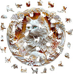 Wooden Puzzles Adults, 3D Cute Cat Wooden Puzzles 100 Pieces, Unique Animal Shaped Wood Challenging Jigsaw Puzzles Gifts for Adults, 8.5x8.5in