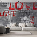wall26 Wall Sticker/Wall Mural Love Letters Graffiti, Not Peel and Stick, Non-Woven Wallpaper Decorative for Bedroom, Living Room,Office - 132x120 inches