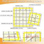 Quilting Rulers, Sewing Ruler (2.78"x12", 3.5", 4.5", 6", 9.5", 12.5"), Acrylic Ruler for Cutting Fabric, Rulers for Quilting and Sewing, Non Slip Sewing Supplies