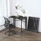 Lutown Teen Folding Computer Desk - 32 inch, Writing & Gaming, Small Space Office Desk, Black, No Assembly Required
