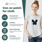 Iron on Patches for Clothes, 8 Pieces Patches for Cloth, 100% Cotton Fabric Patches for Clothing, Bag, Hat Repair, Clothing Repair Decorating Kit 3.7" by 4.9" (9.5 cm x 12.5 cm, Dark Blue)