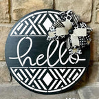 9 Pcs Welcome Stencils for Painting on Wood Reusable Round Home Sweet Home Stencil Large Hello Fall Templates for Door Hanger Canvas DIY Crafts (9 Welcome)