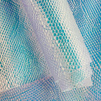 ONEART | Iridescent Transparent Embossed Vinyl Holographic Blue Clear PVC Vinyl Craft Fabric 16"×54" for Sewing DIY Projects-Lizard