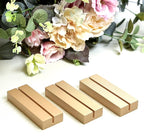 UNIQOOO 20 Pack 4" Gold Birch Wood Stands for Wedding Acrylic Sign, Wood Table Number Holders for 1/8 Thick Acrylic Sheets | Wedding Display Stand, Card Holder for Bar Menu, Retail Sign, Party