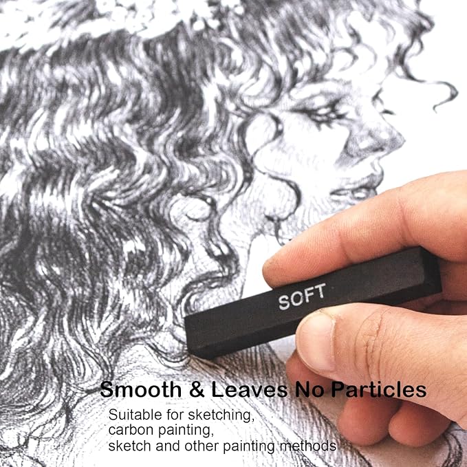 46 PCS Blending Stumps and Tortillions Paper Art Blenders Sketch Drawing Tools with Charcoal Sticks,Sandpaper Sharpeners,Wipe Scrapers,Rub Sponge and Kneaded Eraser for Student Artist Drawing Shading