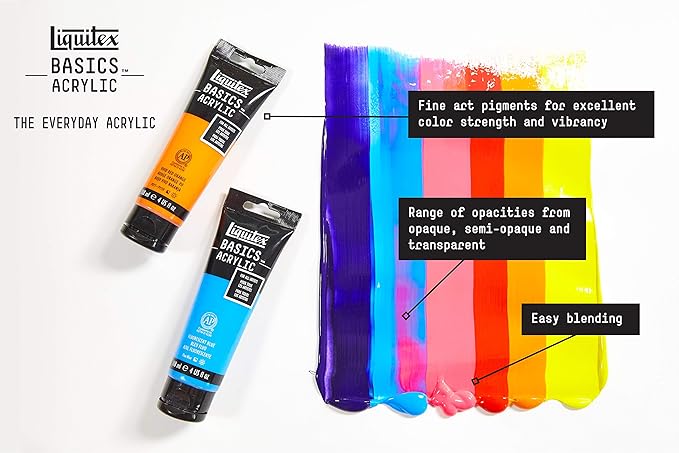 Liquitex BASICS Acrylic Paint, 250ml (8.5-oz) Tube, Silver