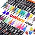 AROIC Paint Markers, 28 Colors Oil-Based Waterproof Paint Marker Pen Set.Quick Dry and Permanent Painting Markers Set for Rock, Wood, Metal, Plastic, Glass, Canvas, Ceramic & More! Safe and odorless.