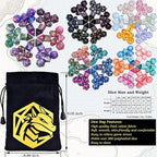 RPG Dice Sets 30 X 7-Die DND Polyhedral Dice (210pcs) with a Large Drawstring Bag for Dungeons and Dragons Tabletop Role Playing Games
