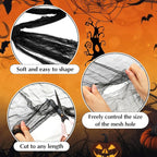 Boao Halloween Cheese cloth 39.37 x 393.7 Inch Black Cheesecloth Roll for Crafts Large Cotton Muslin Gauze Fabric for Halloween Outdoor & Indoor Spooky Decoration