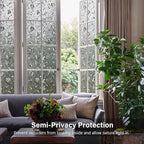 LEMON CLOUD Window Film, Decorative Window Privacy Film, Window Film Privacy Static Cling Frosted, Anti-UV Sun Blocker Heat Control for Home(Grayish Black, 23.6 x 157.4 inches)