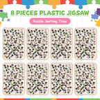 8 Pcs 15'' x 10.5' Extra Large Puzzle Sorting Trays Stackable Puzzle Trays for Sorting Piece Sorter Jigsaw Storage Accessory for 2000/3000/5000/6000 Pieces(Beige)