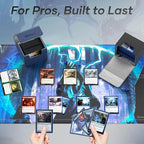 Mlikero Card Deck Box, Commander Deck Box Holds 100+ Double-Sleeved Cards with 4 Dividers, Leather Magnetic Closure Card Box Fit for MTG, TCG (Black)