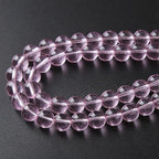 10mm 38pcs Smooth Rose Pink Glass Beads Quartz Crystal Round Loose Beads for Jewelry Making DIY Bracelet Necklace
