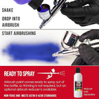 U.S. Art Supply Opaque Crimson Red Acrylic Special Effects Airbrush Paint - 8oz Ready to Spray Air Brush Paint for Nails, Models, Fabric - Water-Based Air Brush Painting