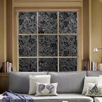 LEMON CLOUD Total Blackout Window Film Privacy Static Cling Frosted Black Window Covering 100% Opaque Film Tint Darkening Removable Film for High Privacy，(Blackout Tulip Design,23.6 x157.4 inches)
