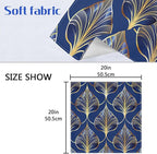ALAZA Art Deco Floral Royal Blue & Gold Cloth Napkins Set of 4, 20x20 Inch Washable and Reusable Napkin for Decoupage Dinner Party Everyday Use