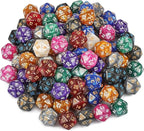 CiaraQ DND Polyhedral Dice (100pcs) with A Dice Bag Compatible with Dungeons and Dragons DND RPG MTG Role Playing Table Games (D20 dice, 10 colors-100 pcs)