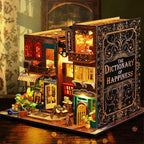 DIY Book Nook Kit - DIY Miniature Dolls House Kit with Furniture and LED Light, 3D Puzzle Wooden Art Bookends, Model Kits for Adults to Build (SCARBROUGH)