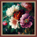 DMCXART Counted Cross Stitch Kits for Adults Needlepoint Kits Unprinted Cross Stitching Embroidery Kit 11CT Cross Stitch Supplies-Colorful Flowers 18x18 inch