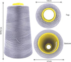 Tortoise 4 Cones of 3000 Yards Each Spool Thread for All Purpose, Serger, Overlock, Quilting, Sewing Machine - 40S/2 Gray 100% Polyester