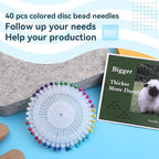 WONVOC Needle Felting Pad, 6x6x1'' Natural Wool Felting Mat, Needle Felting Supplies, with Finger Cots and 40 Straight Pins, for Wool Project Crafts