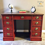 Chalky Chicks All-in-One Chalk Paint for Furniture or Cabinet -16 Fl Oz - Matte Finish Poison Apple (Dark Red) for Metal, Wood Furniture Paint - No Sanding All-in-One for Home Decor & Crafts, USA Made