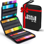 80 Coloring Markers for Adults No Bleeding, Dual Tip Fine & Brush Marker Pens, Art Colored Markers Set for Kids Adults Coloring Books Bullet Journaling Drawing
