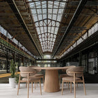 wall26 Wall Sticker/Wall Mural Industrial Interior of an Old Factory Building, Not Peel and Stick, Non-Woven Wallpaper Decorative for Bedroom, Living Room, Office - 120x120 inches